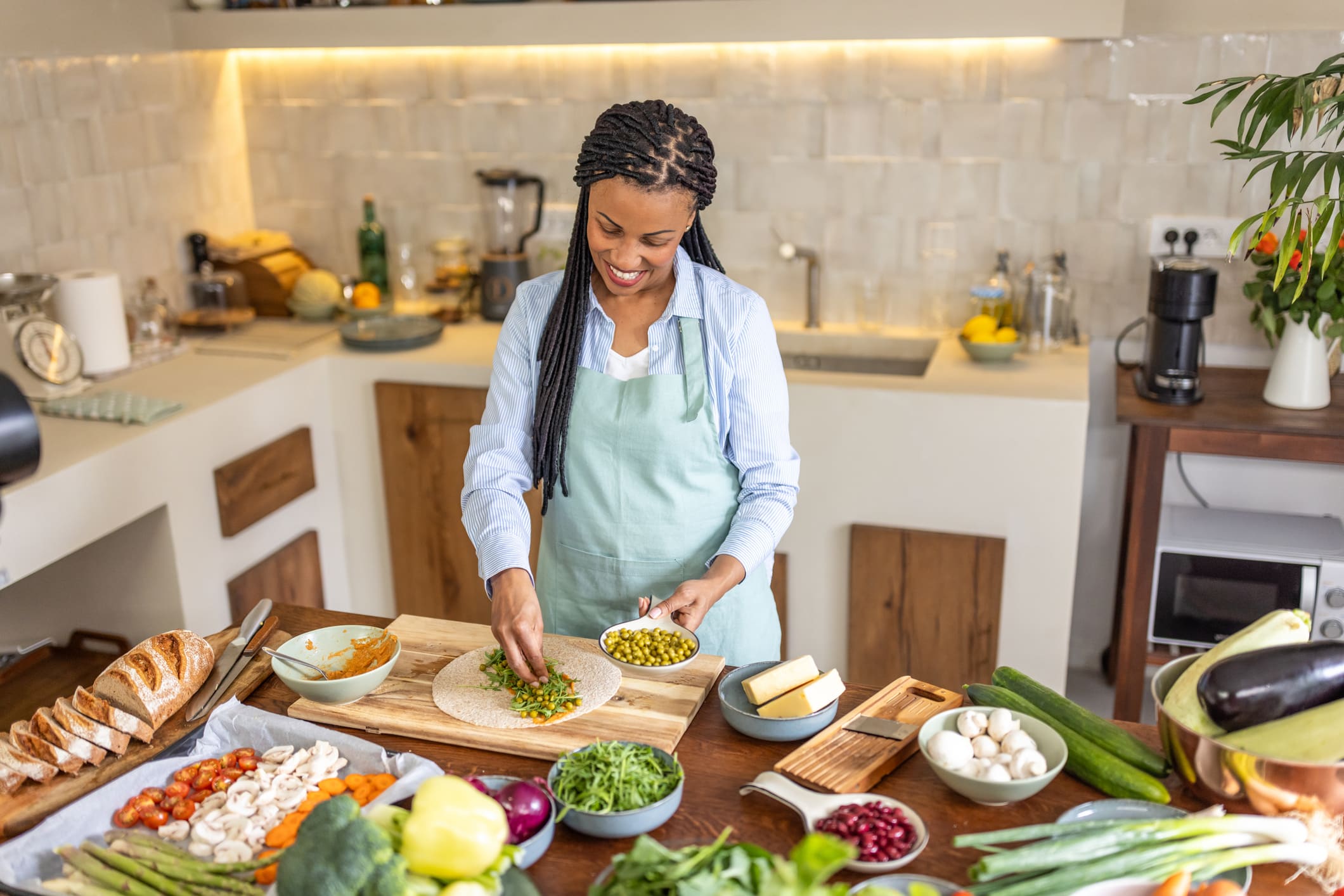 Woman Preparing Food Veggies From Dietitian Group