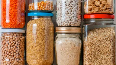 Containers containing different grains