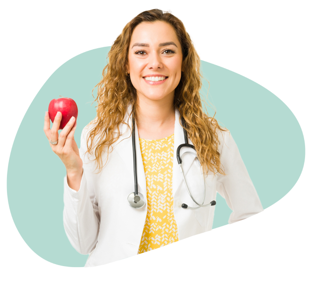 Dietitian holding an apple