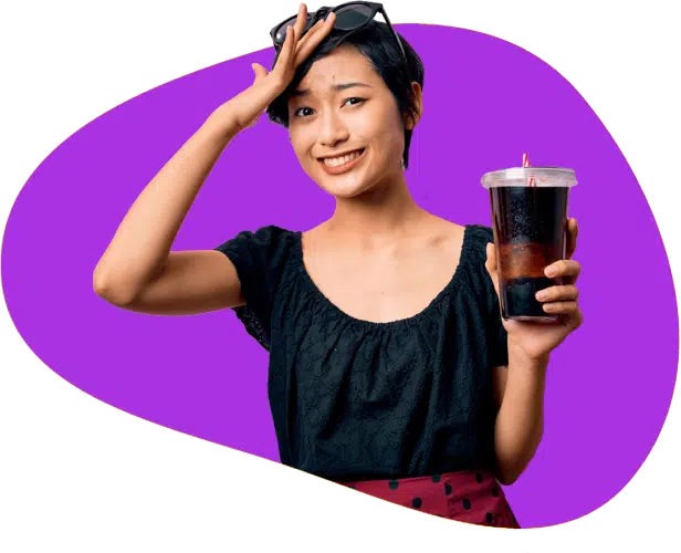 Lady with cola in hand